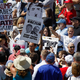 Protesters filter into the crowd of Donald Trump supporters during a rally March 19, 2016, in Fountain Hills, Ariz. (Ralph Freso/Getty Images)